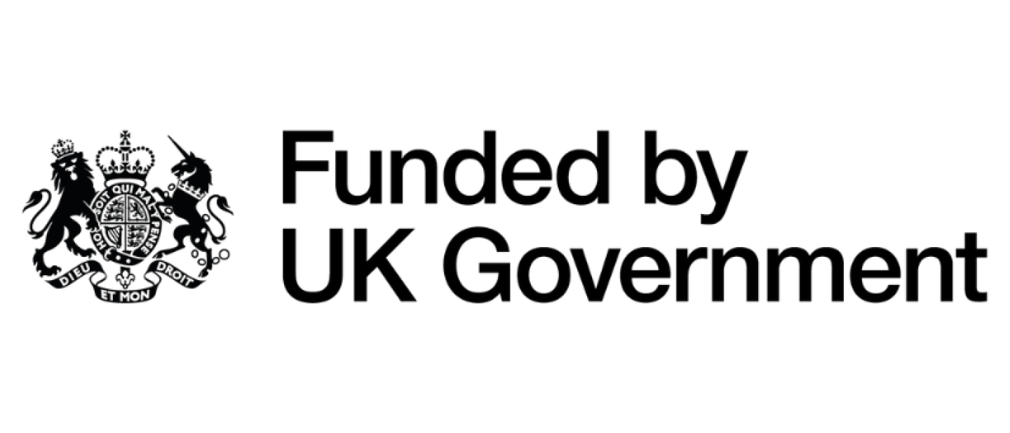 Logo of the UK Government stating that the scheme/project was funded by them