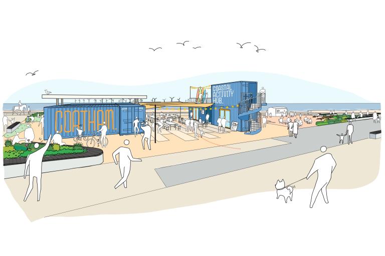 An artist impression of what the Coastal Activity Hub could look like.