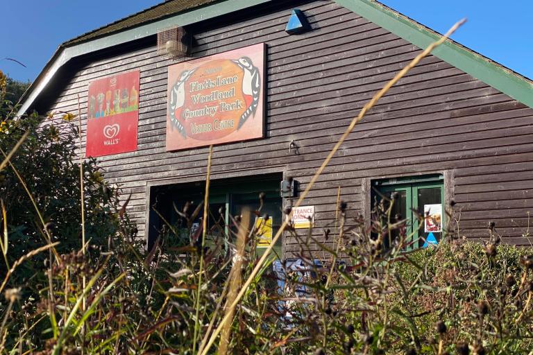 Front view of the visitor centre at Flatts Lane Country Park.