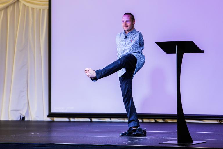 Stuart Myers speaking at the Equality and Diversity conference