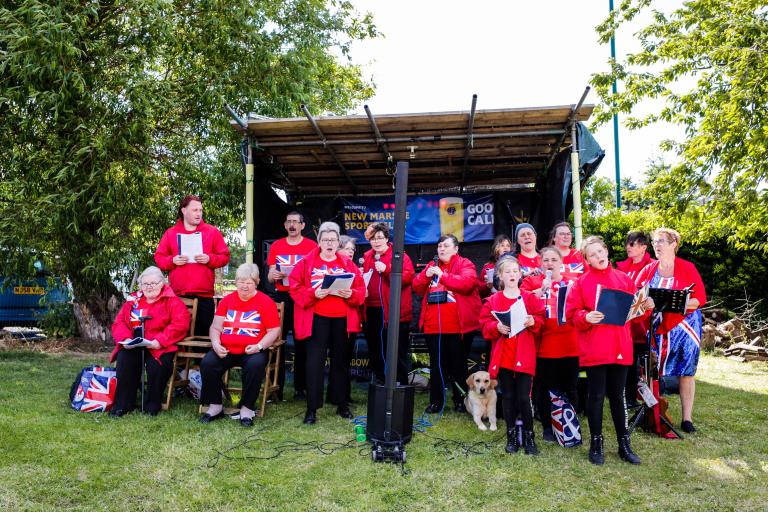 The Once Voice choir performing at the Jubilee Fete.