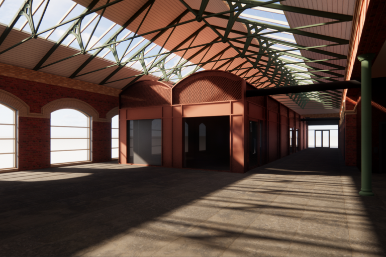 Design of the interior of Redcar Central Train Station after proposed refurbishments. 
