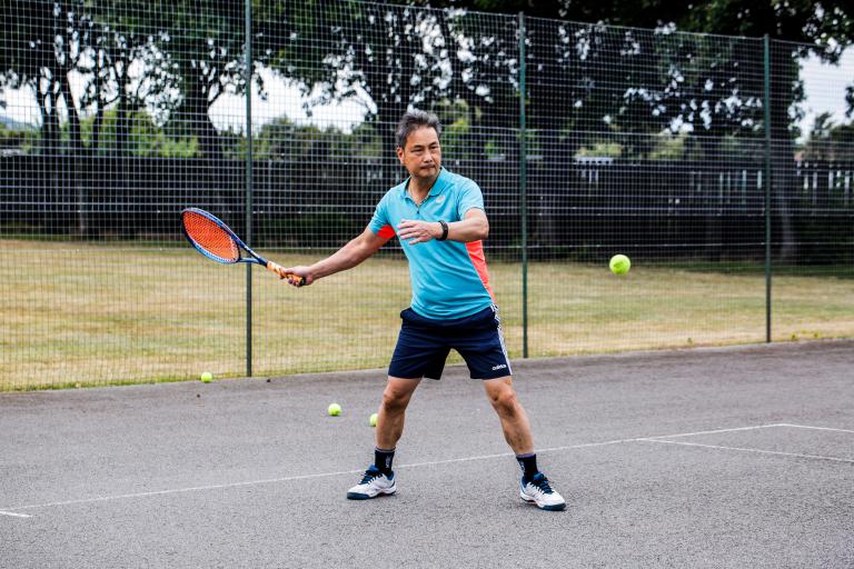 Tennis enthusiast, John Ma at Borough Park.