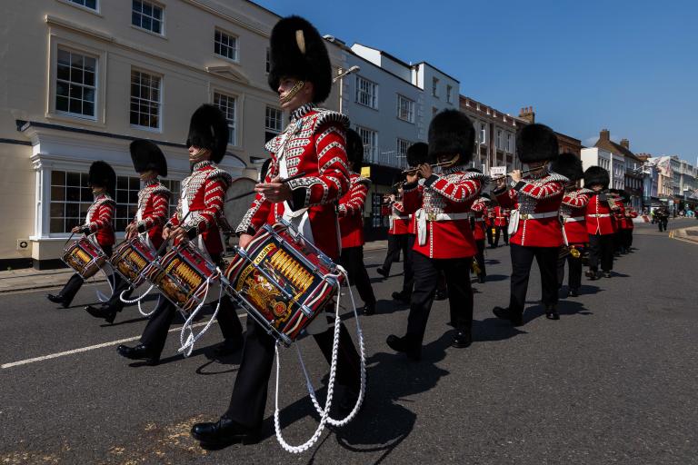 Grenadier Guards marching on the streets