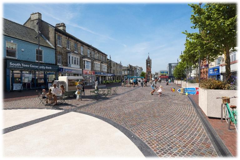 CGI of proposed changes to Redcar High Street