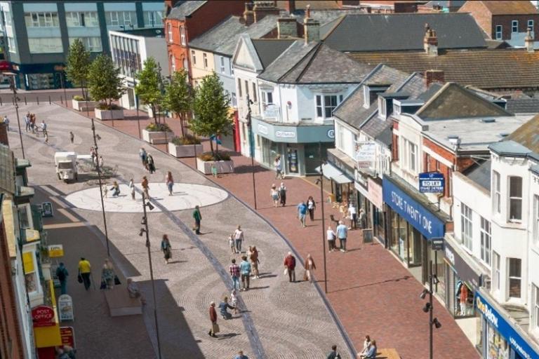 CGI image of what the High Street may look like after development.