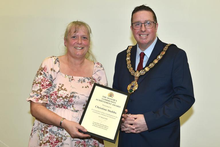 Christine Stubbs with the Mayor