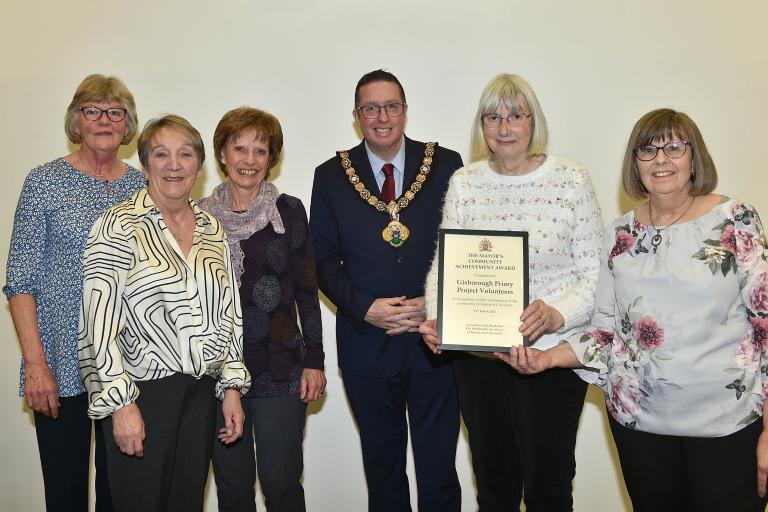 Gisborough Priory Project Volunteers with the Mayor