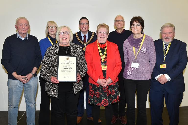 Guisborough Uniform Bank with the Mayor