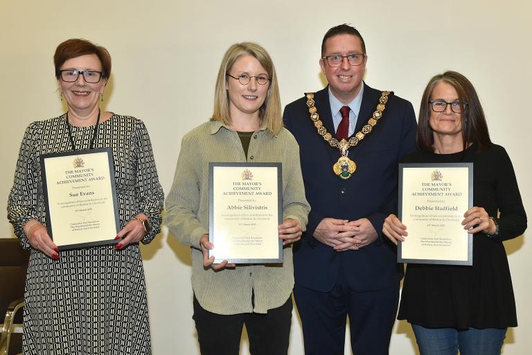 Karen King (on behalf of Sue Evans) Abbie Silivistris and Debbie Hadfield