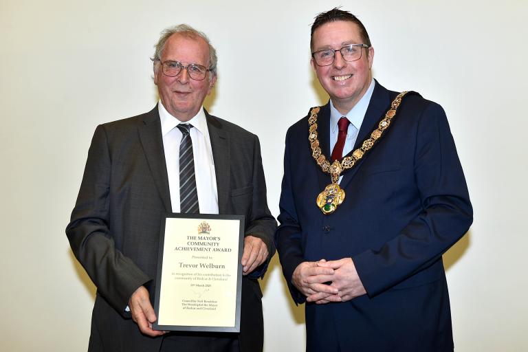 Trevor Welburn with the Mayor