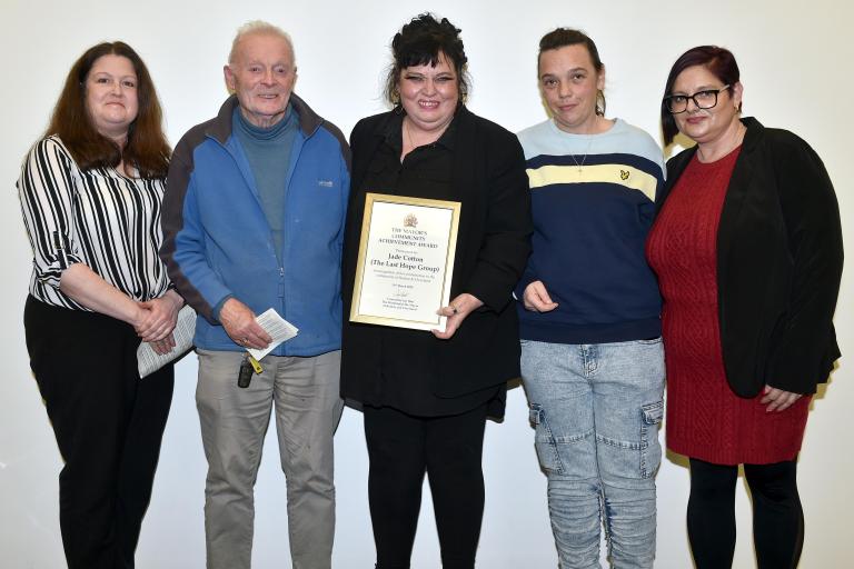 Jade and members of The Last Hope Group and their award