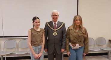 Newly elected Youth MP, Lucy Allan, Mayor of Redcar and Cleveland Cllr Ian Hart and newly elected Deputy Youth MP Isabella Haigh