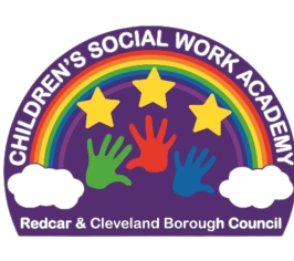 image reads children's social work academy. 