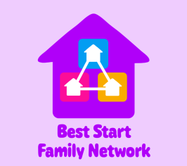 a stylised image of a house representing the logo for the Best Start Family Network