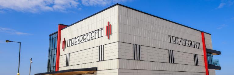 Image of the regent in Redcar with signage that reads the regent