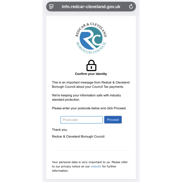 picture of a smart phone screen showing the log in page to the council's app.