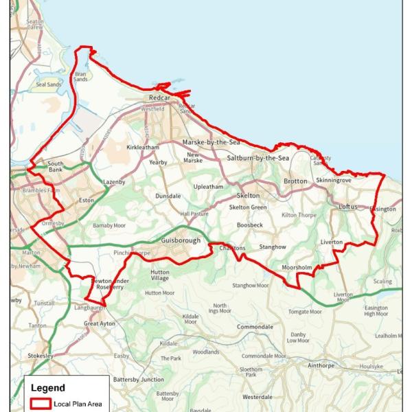 Image shows the boundary of the area covered by the local plan